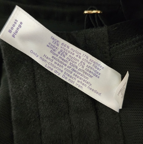 Cacique Boost Plunge 42DD Underwire Black Gold Lace Bra - Picture 9 of 9